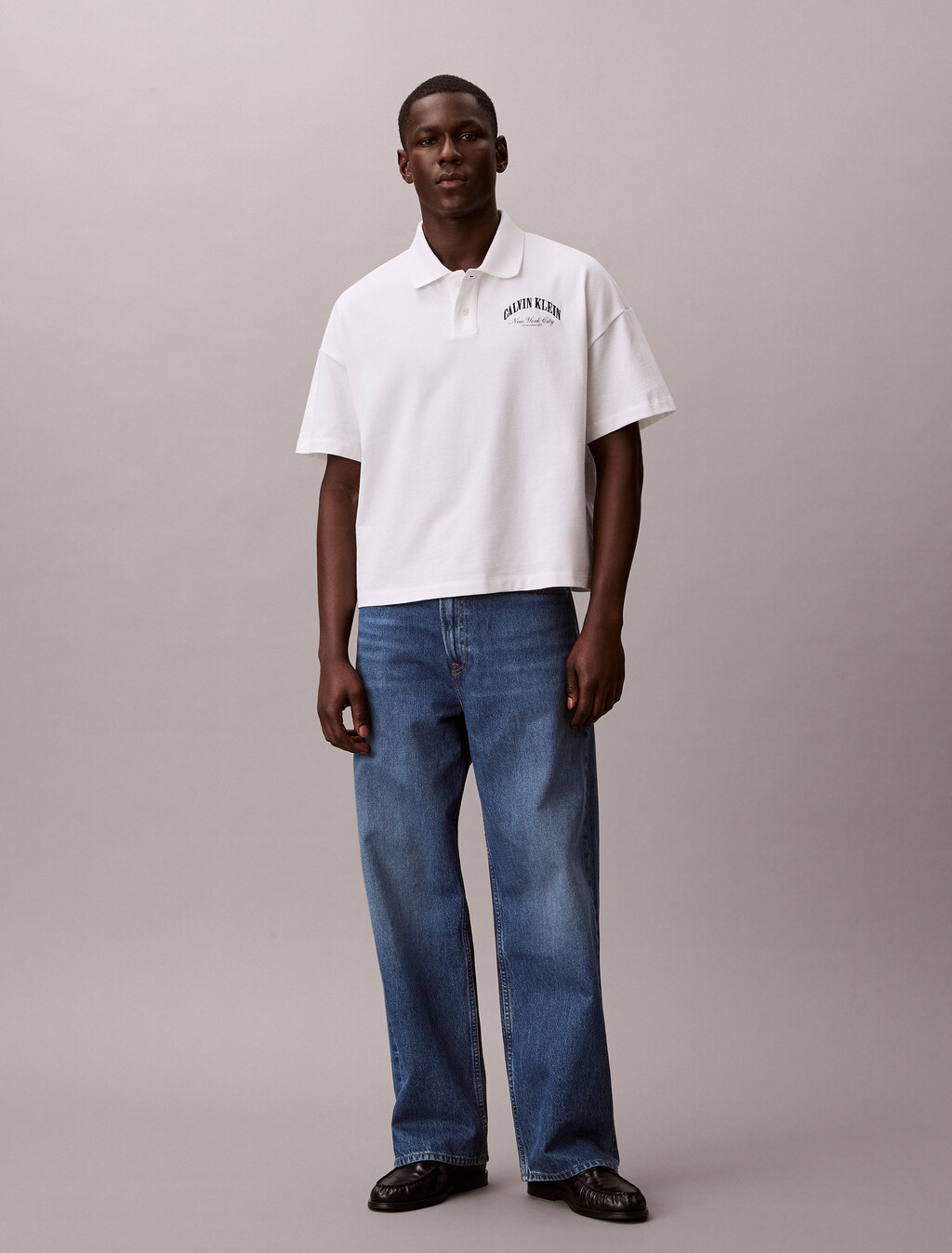 Buy 프리미엄 헤비 저지 박스 폴로 티 in color BRIGHT WHITE