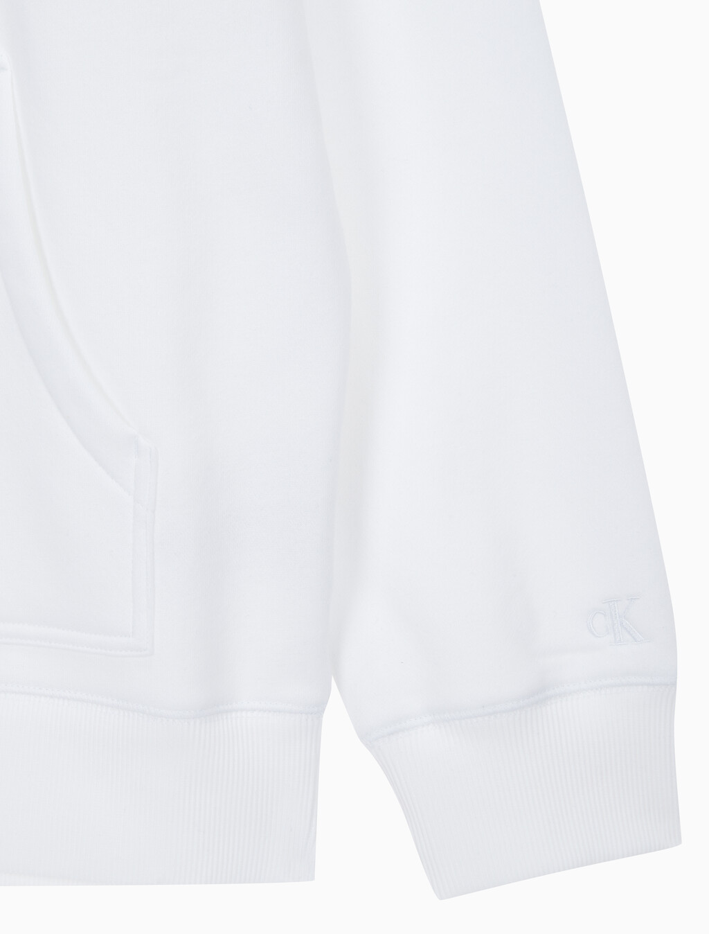 Buy 남성 롱슬리브 릴렉스핏 모노그램 기모후디 in color BRIGHT WHITE