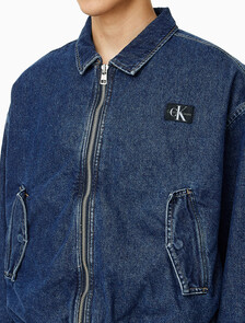 Buy 남성 데님 봄버 자켓 in color BLUE BLACK HANGER LOOP
