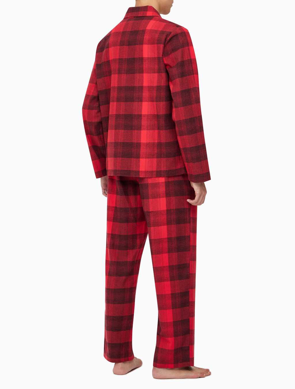 Buy 남성 CK 퓨어 플란넬 팬츠 in color RED BLACK FLANNEL