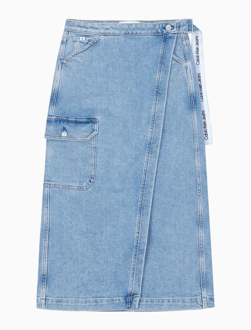 Buy 여성 맥시 데님 랩 스커트 in color CHALKY BLUE