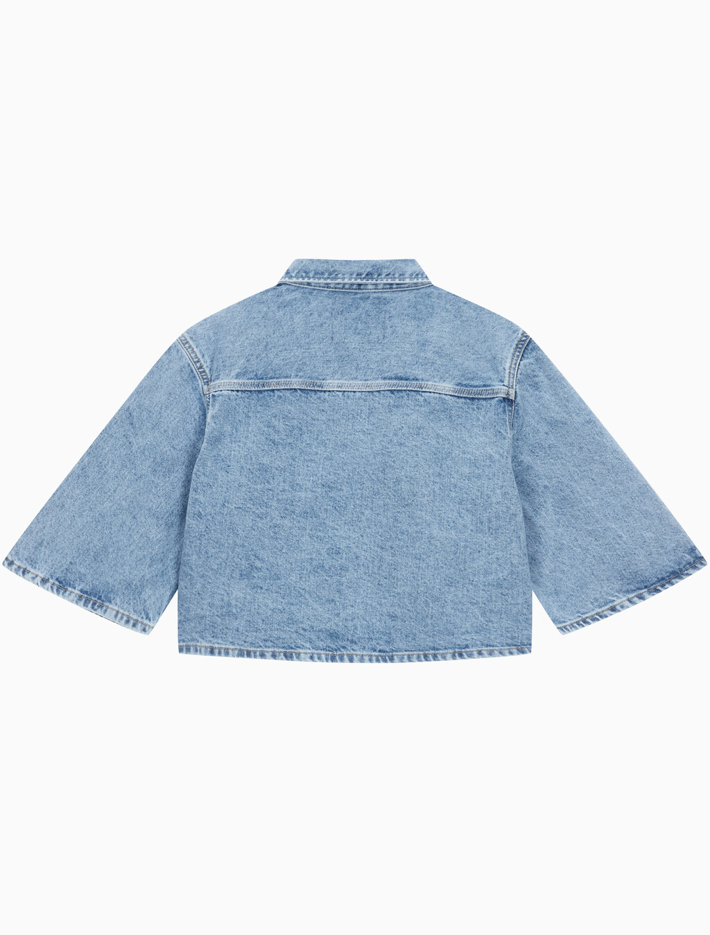 Buy 여성 오버사이즈 데님 반팔 셔츠 in color CHALKY BLUE