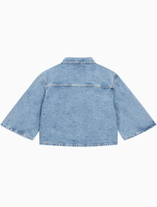 Buy 여성 오버사이즈 데님 반팔 셔츠 in color CHALKY BLUE
