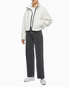 Buy 여성 크롭 쉐르파 자켓 in color WHITE
