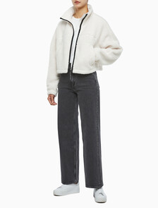 Buy 여성 크롭 쉐르파 자켓 in color WHITE