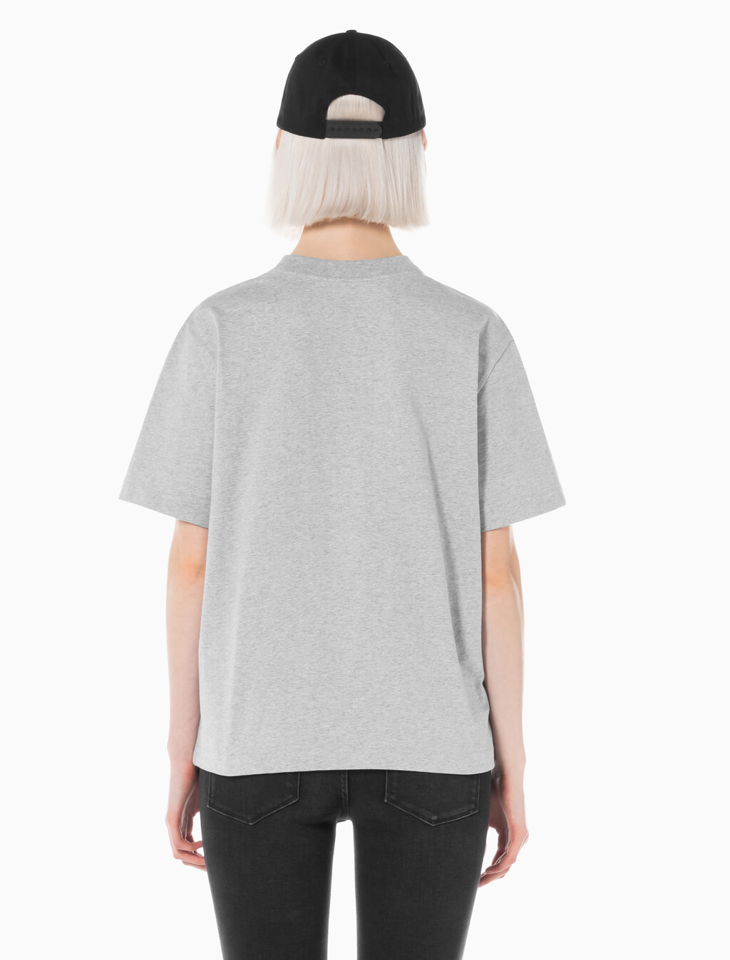 Buy 여성 릴렉스드 스탠다드로고 크루넥 반팔 티셔츠&nbsp; in color GREY HEATHER