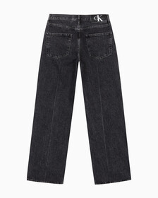 Buy 남성 뉴와이드핏 블랙 데님 in color WASHED BLACK LOGO LACE