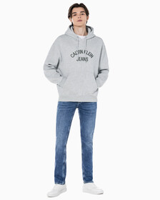 Buy 남성 미드블루 바디핏 데님 in color MID BLUE BACK EMBRO