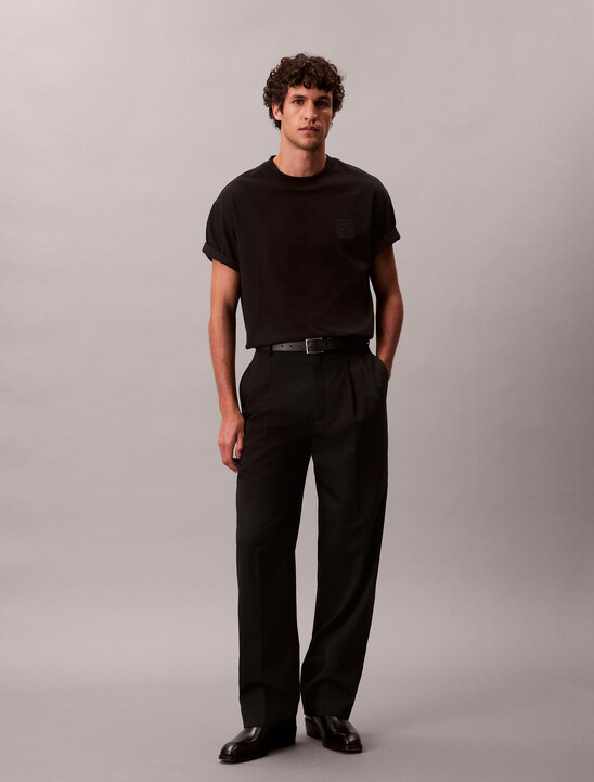 남성 릴렉스 핏 CK 엠블럼 패치 반팔 티셔츠