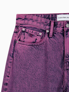 Buy 남성 90's 스트레이트핏 하이퍼 핑크 컬러 데님 in color MID BLUE BACK EMBRO