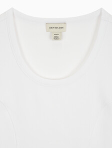 Buy 여성 슬림핏 컷 오프 크롭 반팔 티셔츠 in color BRILLIANT WHITE
