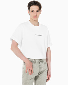 Buy 남성 릴렉스핏 인스티튜셔널 로고 반팔 스웨트셔츠 in color BRIGHT WHITE