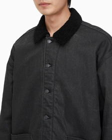 Buy 남성 쉐르파 숏 코트 자켓 in color BLACK