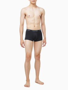 Buy 남성 마이크로 스트레치 3팩 로우 라이즈 트렁크 in color BLACK