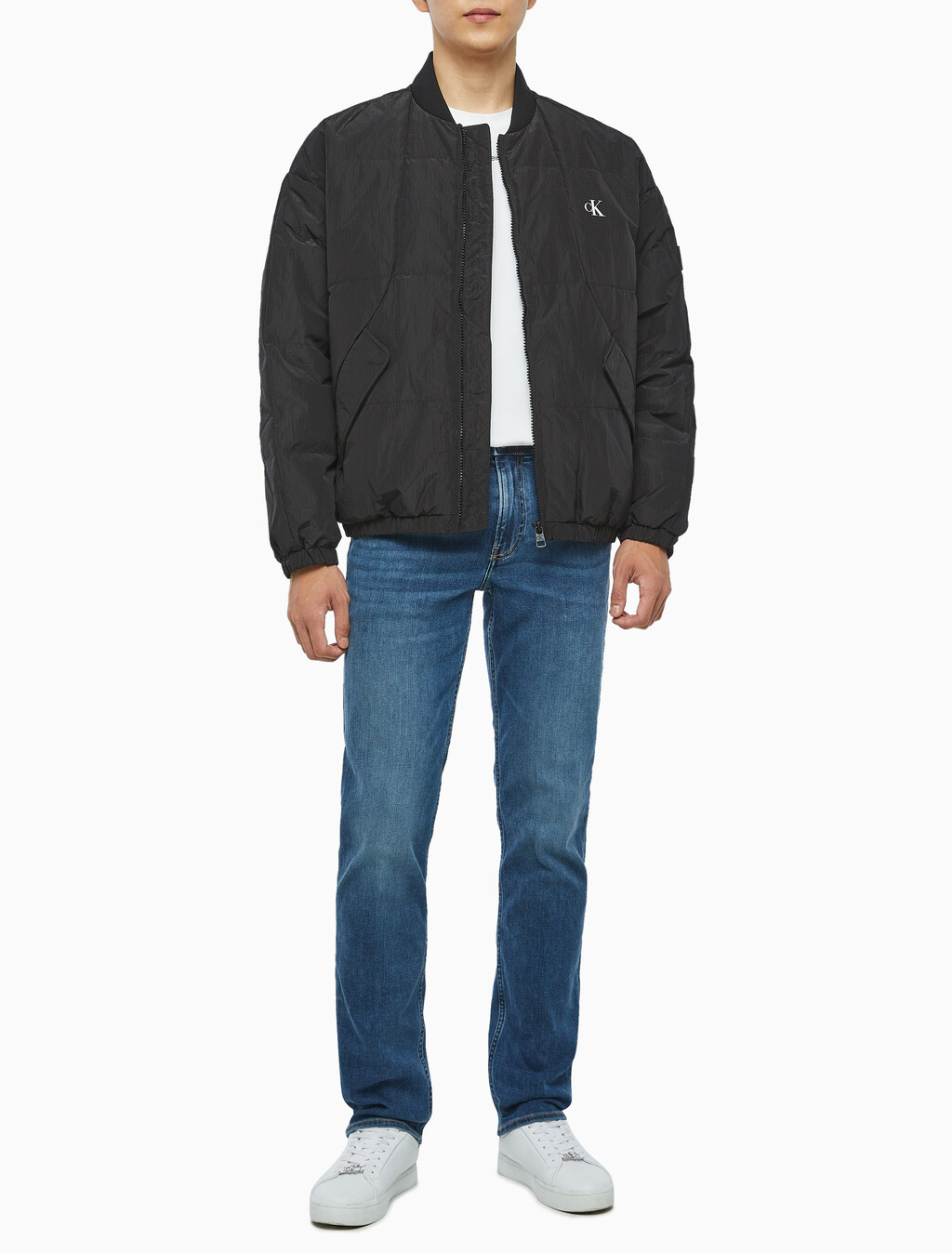 Buy 남성 울트라 라이트 다운 봄버 자켓 in color CK BLACK