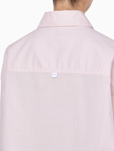 Buy 여성 포플린 슬립 롱슬리브 탑 in color Pink