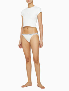 Buy 여성 모던로고 스트링 비키니 in color WHITE