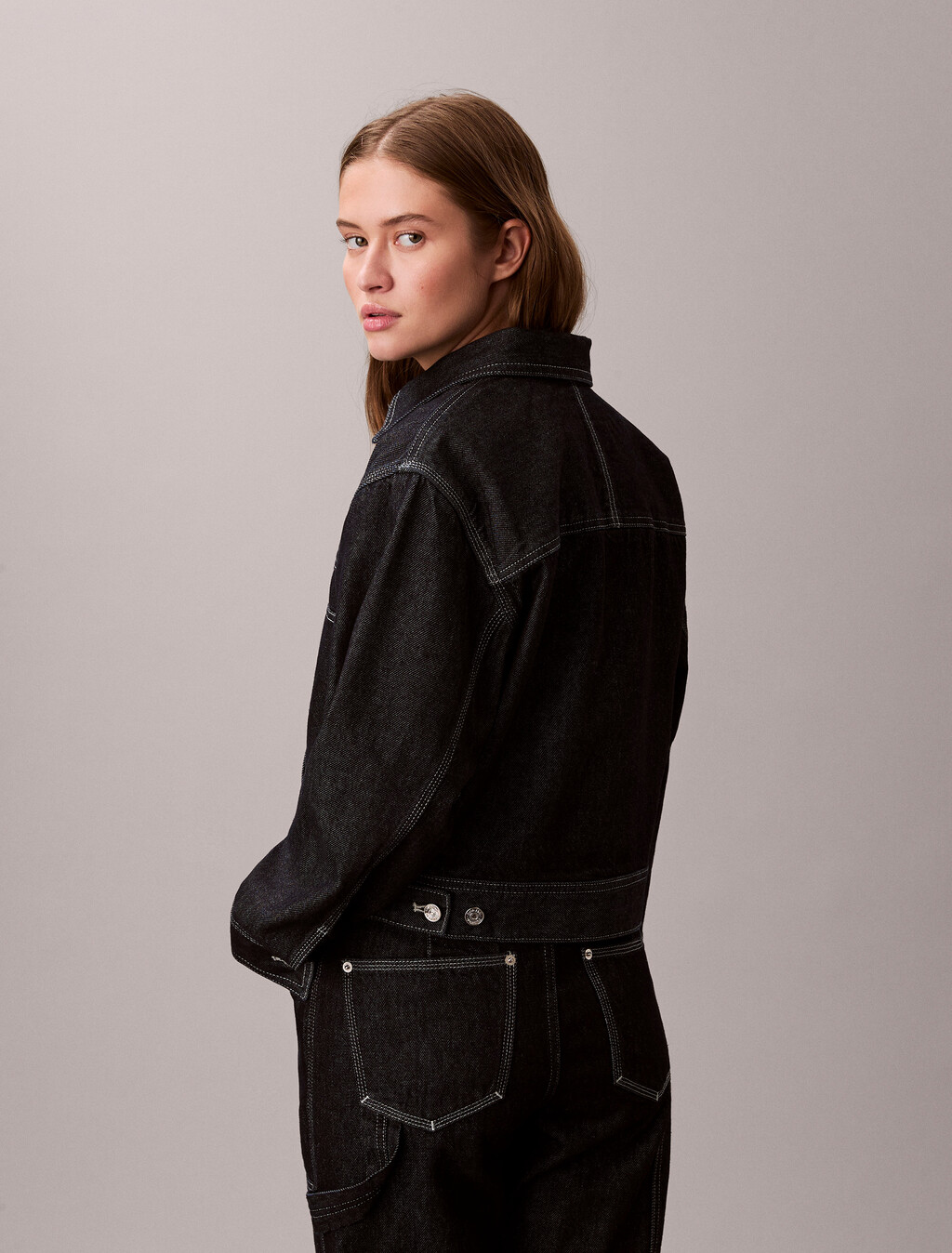 Buy 여성 워크웨어 CK 로고 데님 자켓 in color Rinse