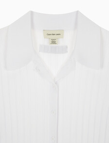 Buy 여성 실키 크롭 베이비 폴로 셔츠 in color BRILLIANT WHITE