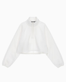Buy 여성 릴랙스핏 쉐르파 크롭 풀오버 in color WHITE