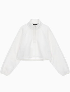 Buy 여성 릴랙스핏 쉐르파 크롭 풀오버 in color WHITE