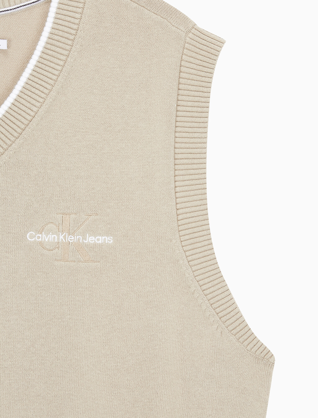 Buy 남성 엠보스드 스웨터 베스트 in color BEIGE