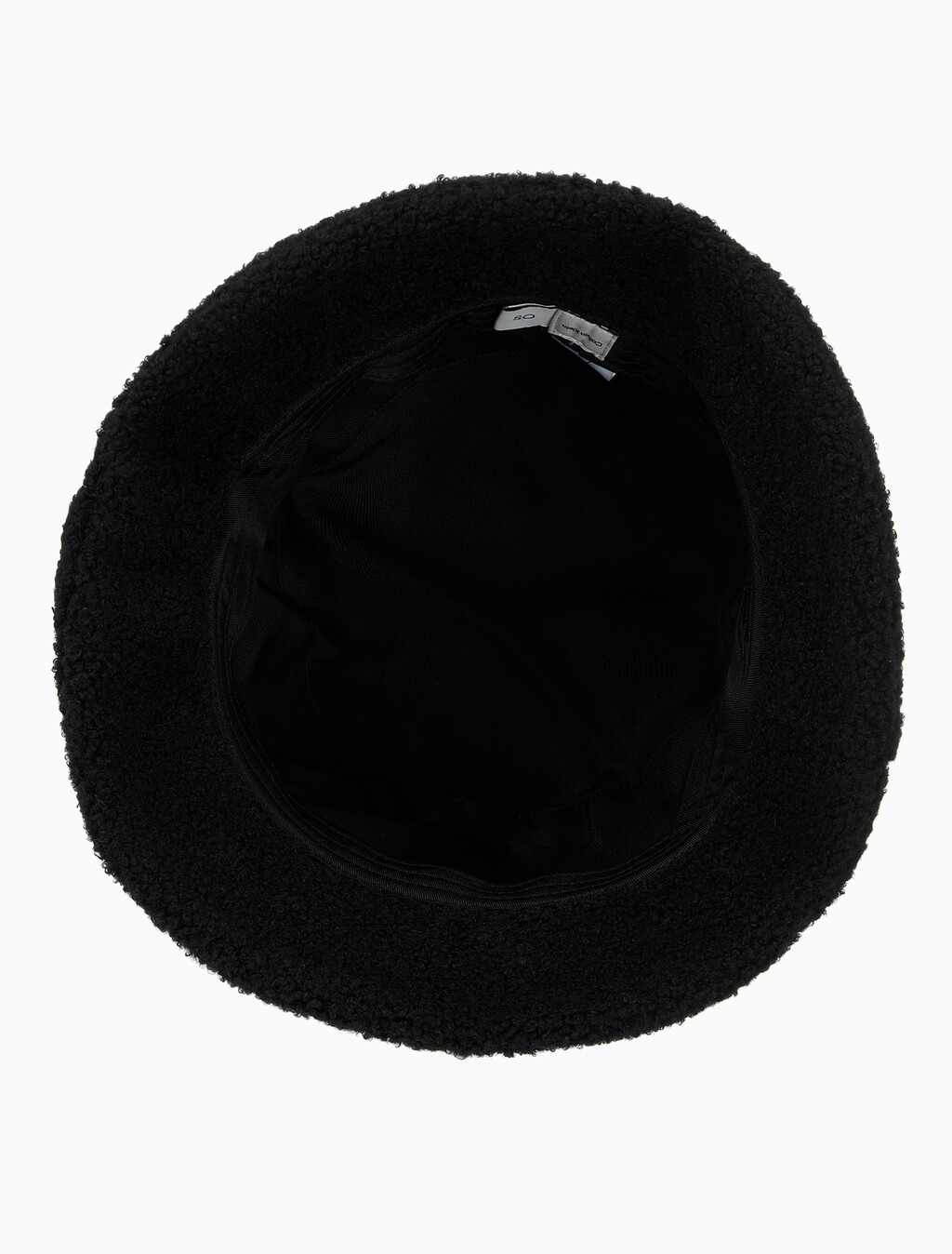 Buy 남녀공용  우븐 패치 로고 부클 버킷햇 in color BLACK