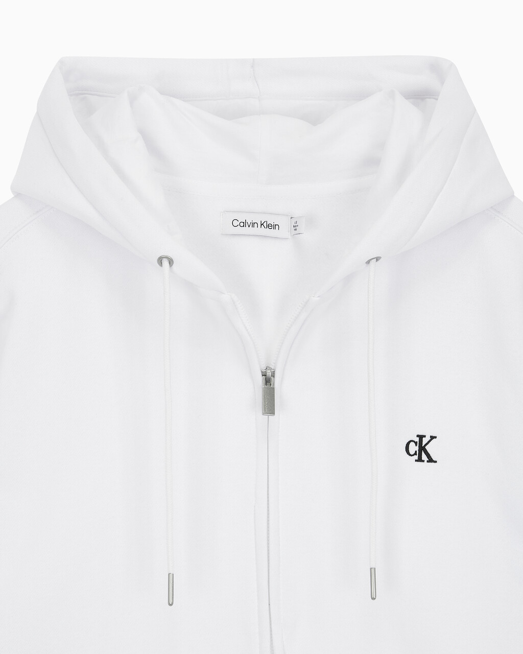 Buy 남성 아카이브 로고 플리스 집업 후디 in color BRILLIANT WHITE