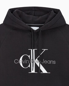 Buy 남성 롱슬리브 릴렉스핏 모노그램 기모후디 in color CK BLACK