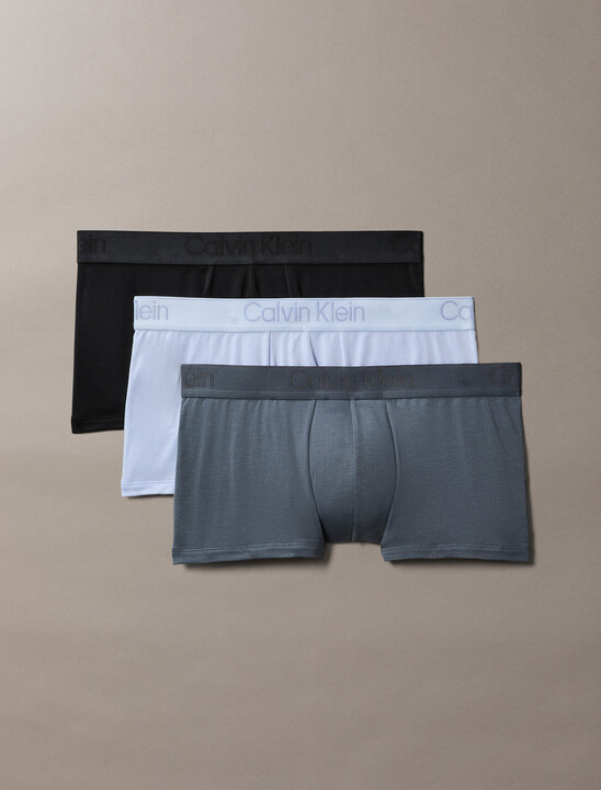 남성 CK 블랙 3PK 로우 라이즈 트렁크