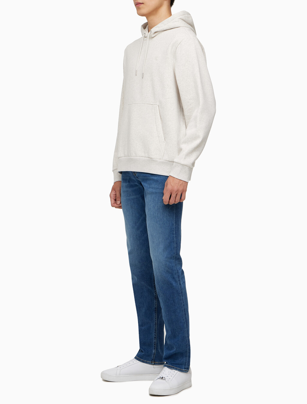 Buy 남성 바디핏 미드블루 이탈리안 데님 in color MID BLUE BACK EMBRO