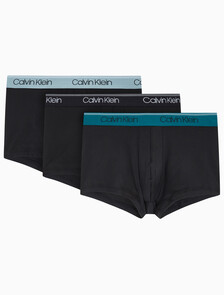 Buy 남성 마이크로 스트레치 로우라이즈 드로즈 3PK in color BLACK BODIES WITH BLACK/ARONA/CHESAPEAKE BAY