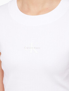 Buy 여성 모노그램 베이비 반팔 티셔츠 in color BRILLIANT WHITE
