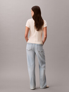 Buy 여성 90S 스트레이트 에코 데님 in color Light blue