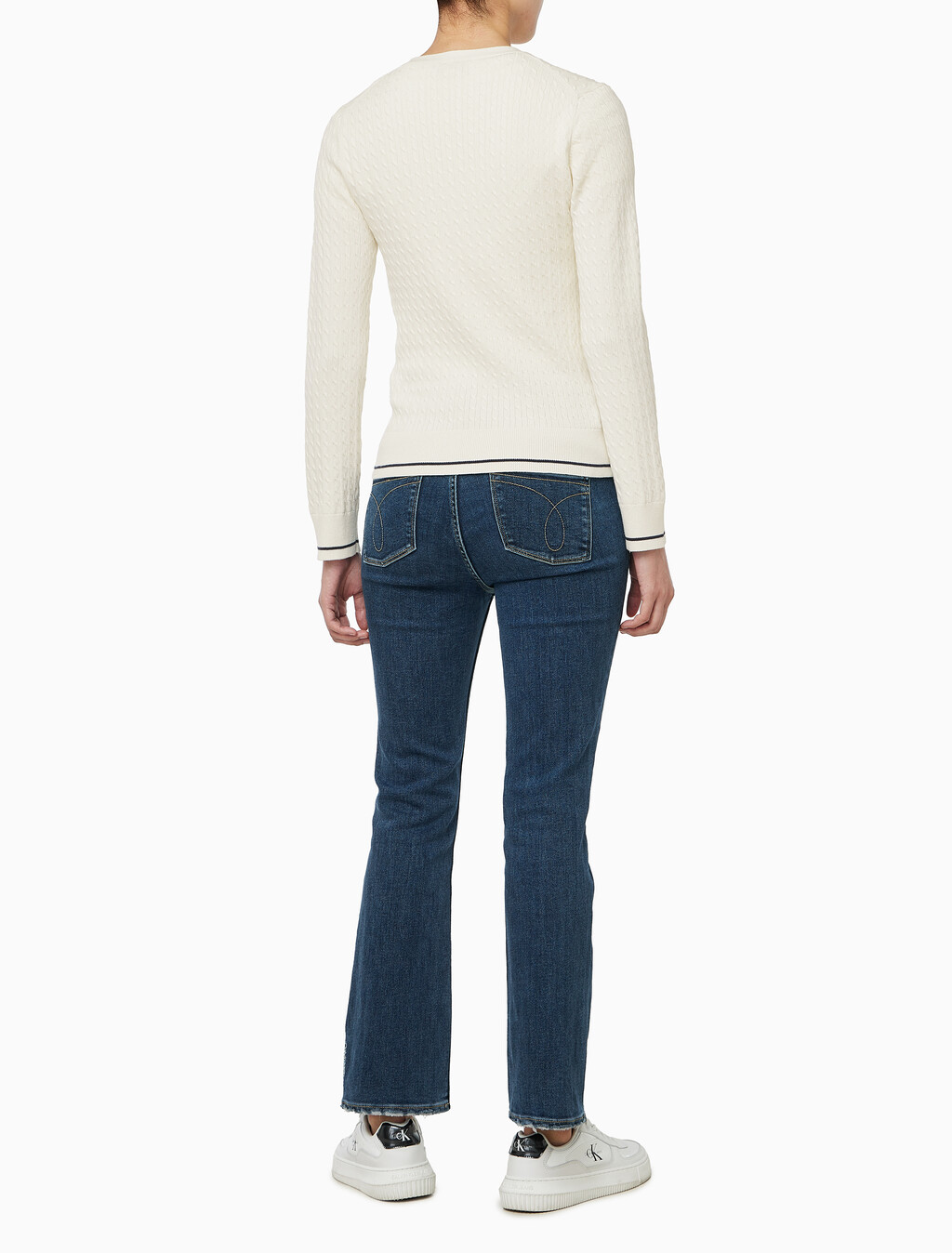 Buy 여성 우븐라벨 케이블 가디건 in color TOFU