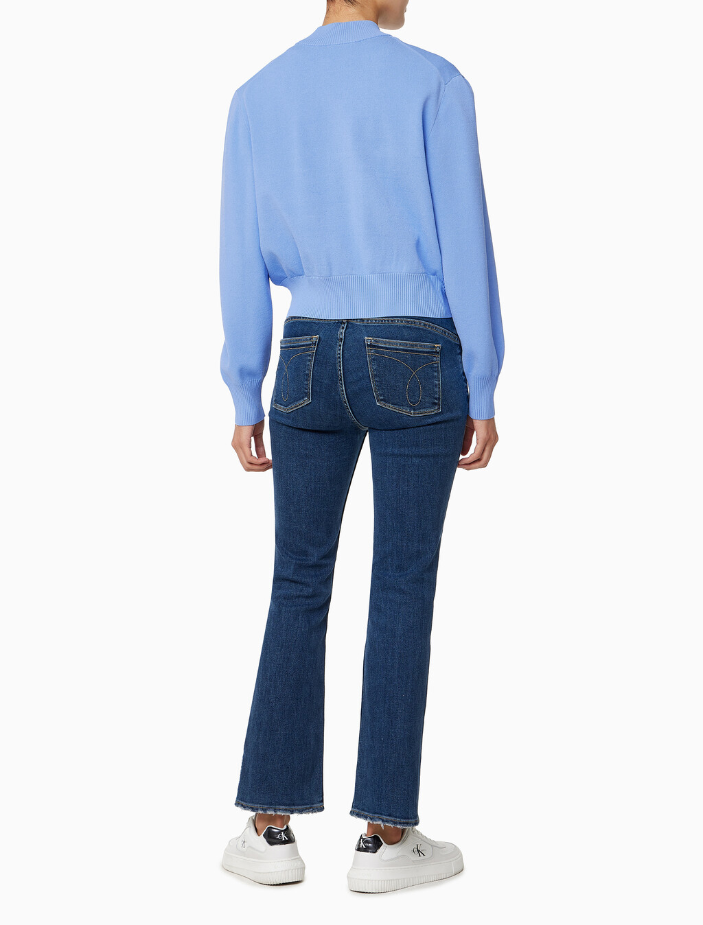 Buy 여성 하프 밀라노 카라 보머 스웨터 in color VISTA BLUE