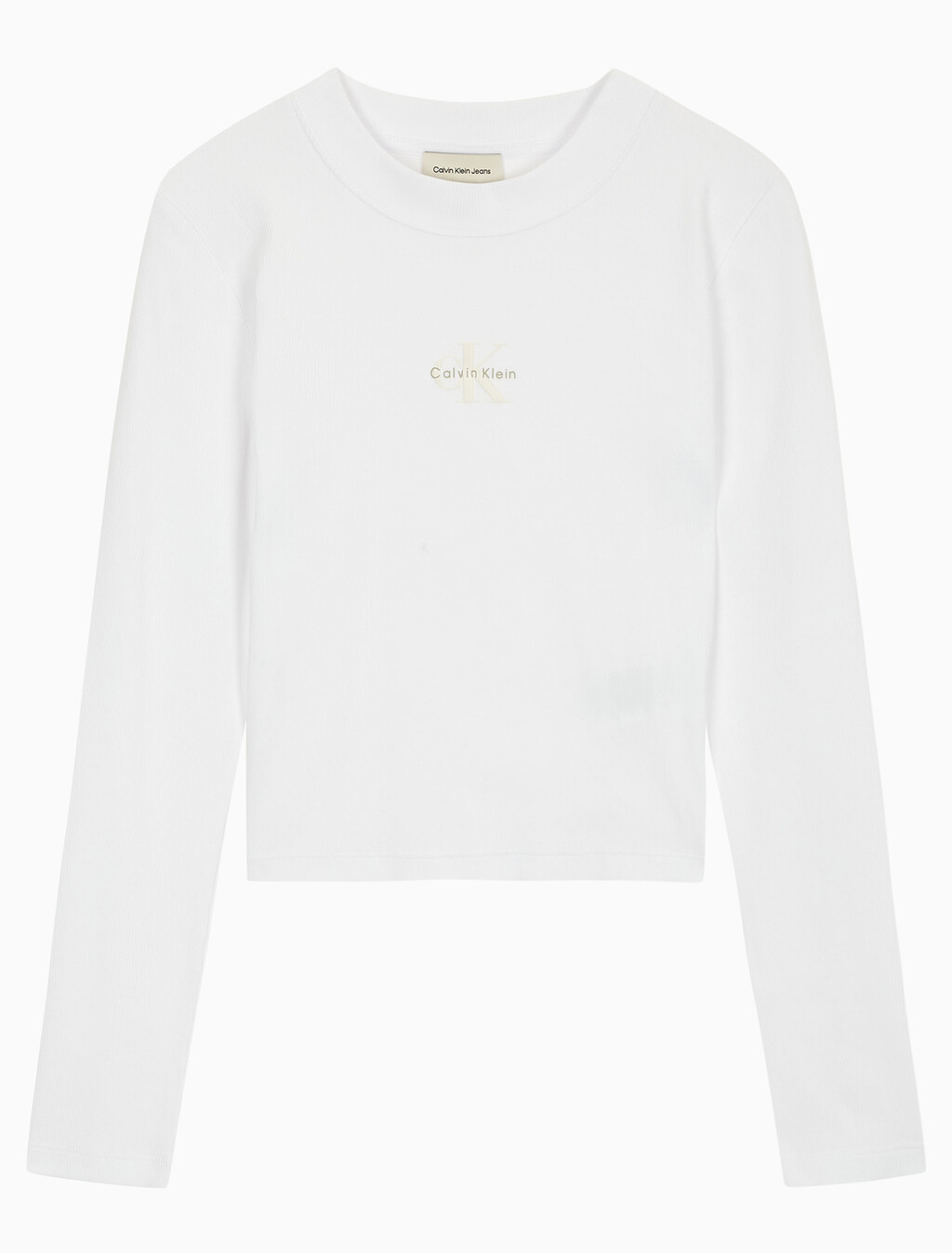 Buy 여성 L/S 모노그램 베이비 티셔츠 in color BRILLIANT WHITE