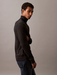 Buy 남성 롱슬리브 엑스트라 파인 메리노 울 터틀넥 in color CHARCOAL HEATHER