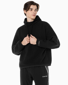 Buy 남성 릴랙스핏 쉐르파 후디 in color BLACK