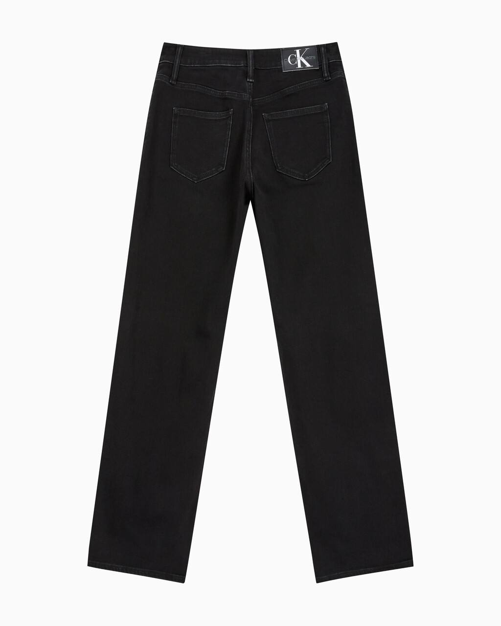 Buy 여성 90's 스트레이트핏 기모 블랙 데님 in color WASHED BLACK LOGO LACE