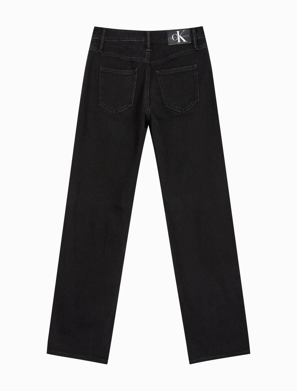 Buy 여성 90's 스트레이트핏 기모 블랙 데님 in color WASHED BLACK LOGO LACE