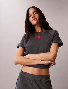 Buy 여성 타올 크롭 스웻셔츠 in color DARK GREY