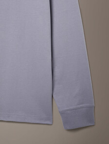 Buy 남성 릴렉스 벨벳 백 모노로고 그래픽 긴팔 티셔츠 in color Minimal Gray