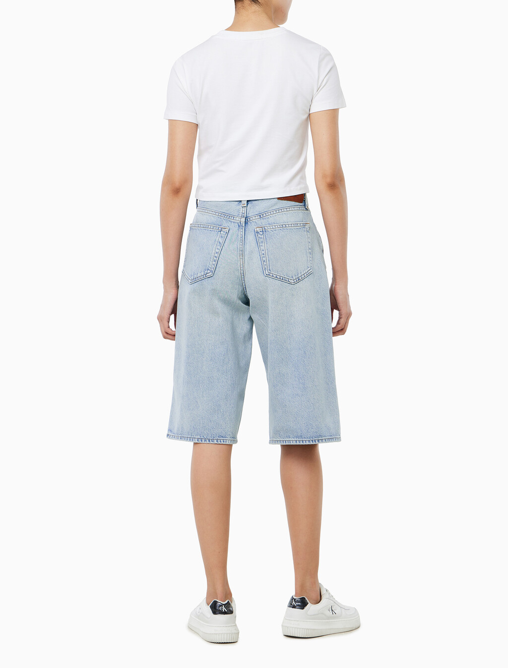 Buy 여성 텐셀 데님 롱쇼츠 in color Blue