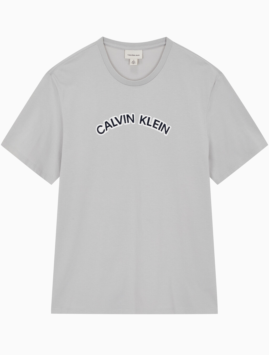Buy 남성 레귤러핏 커브 로고 반팔 티셔츠 in color GRAY VIOLET