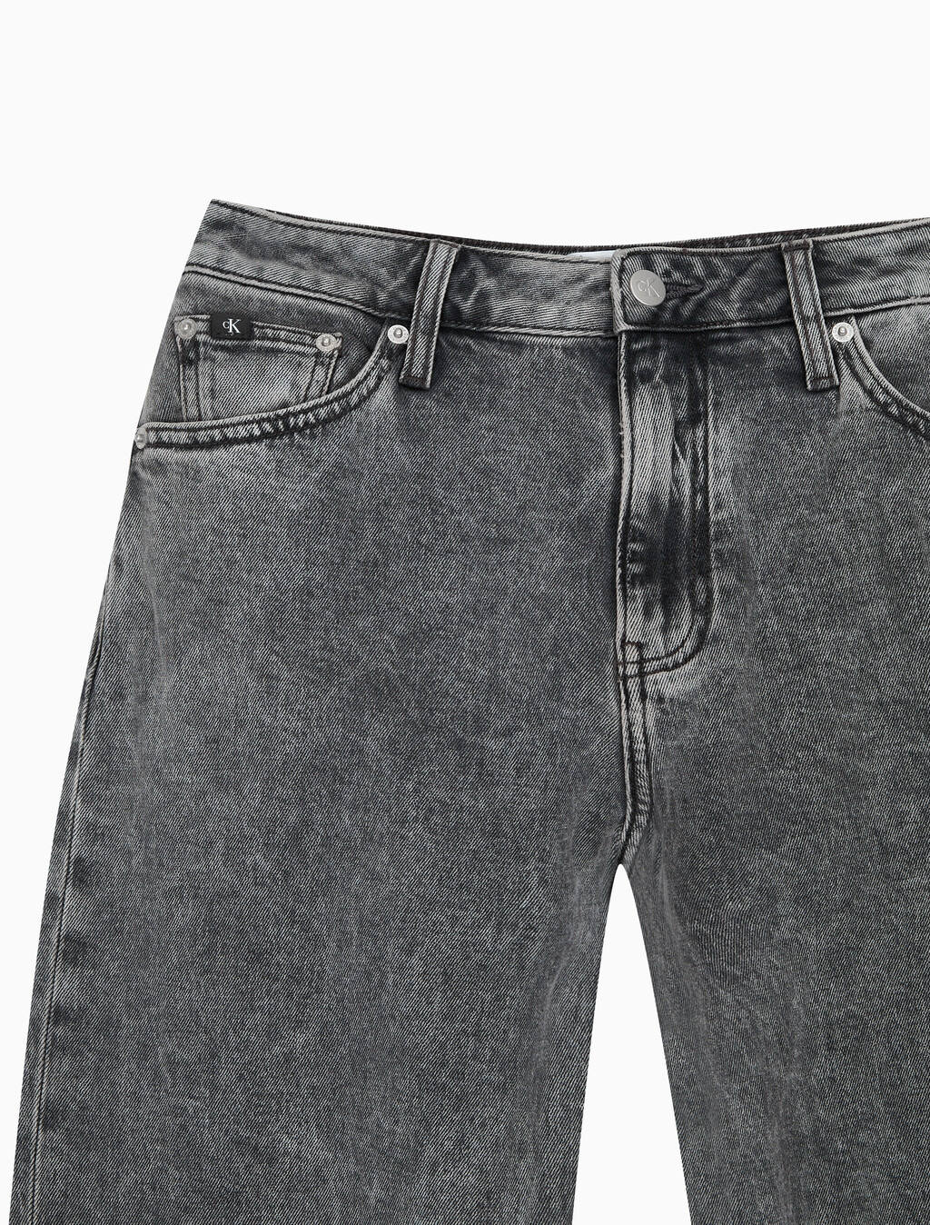 Buy 여성 90's 스트레이트핏 그레이 데님 in color GREY STEPPED RELEASE HEM