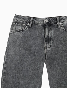 Buy 여성 90's 스트레이트핏 그레이 데님 in color GREY STEPPED RELEASE HEM