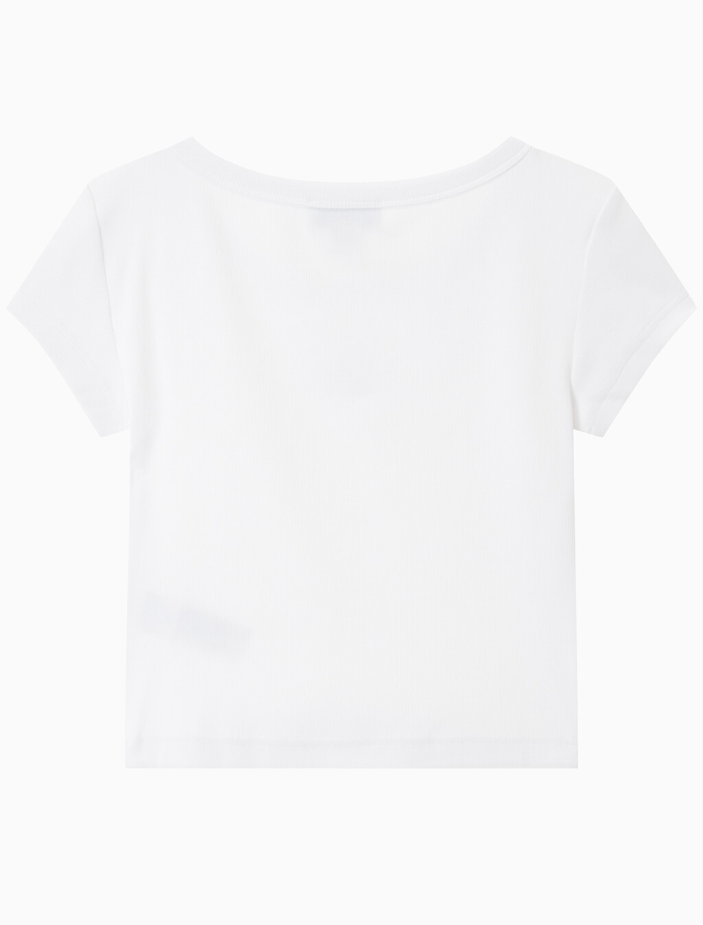 Buy 여성 우븐라벨 립 베이비 티 in color BRILLIANT WHITE