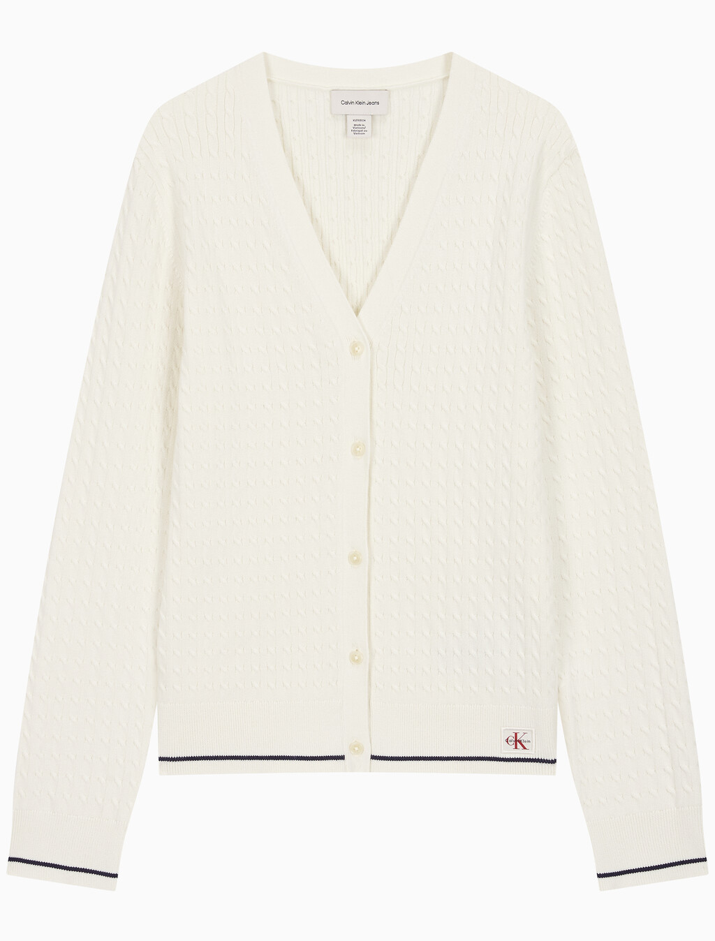 Buy 여성 우븐라벨 케이블 가디건 in color TOFU