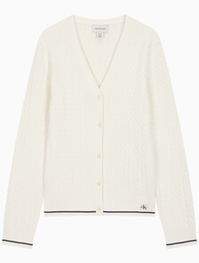 Buy 여성 우븐라벨 케이블 가디건 in color TOFU
